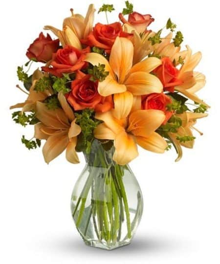 Spark someone's attention by sending this absolutely radiant bouquet. Full of flowers and fiery beauty